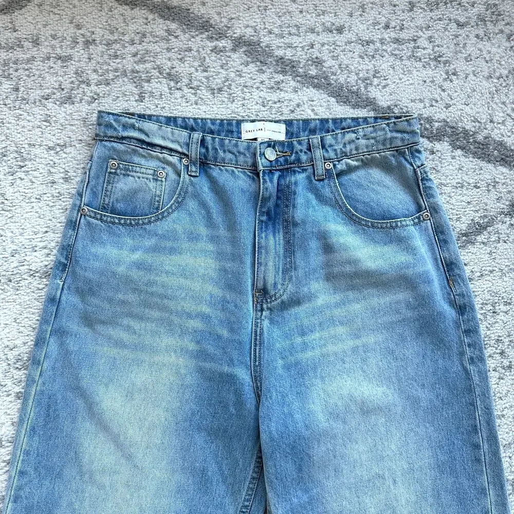 Grey Lab Los Angeles High Waist Medium Wash Wide Leg Jeans Size 30
